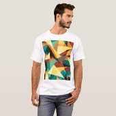 Farbige Triangle-Holzeffekt-Textur T-Shirt (Vorne ganz)