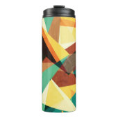 Farbige Triangle-Holzeffekt-Textur Thermosbecher (Vorderseite)