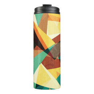 Farbige Triangle-Holzeffekt-Textur Thermosbecher