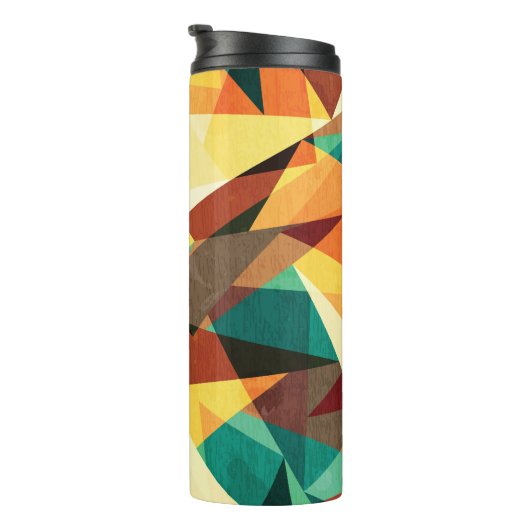 Farbige Triangle-Holzeffekt-Textur Thermosbecher (Nach rechts gedreht)