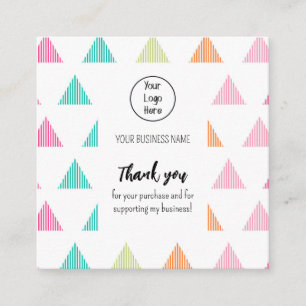 Farbige Triangle Visitenkarte Test danke