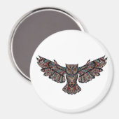 Farbige Tribal Flying Owl Magnet (Vorderseite/Rückseite)