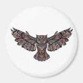 Farbige Tribal Flying Owl Magnet (Vorne)