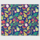 Farbige trifokale Früchte und Blume Geschenkpapier (Flach)