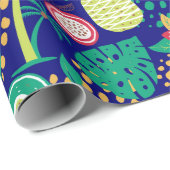 Farbige trifokale Früchte und Blume Geschenkpapier (Rolleneckpunkt)