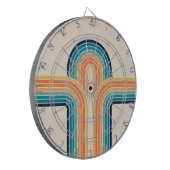 Farbige Triple-Retro-Arkaden Dartscheibe (Vorderseite Links)