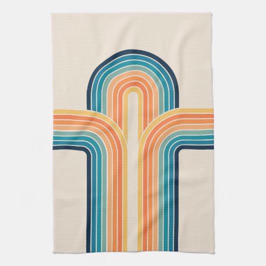 Farbige Triple-Retro-Arkaden Geschirrtuch (Vertikal)