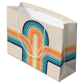 Farbige Triple-Retro-Arkaden Große Geschenktüte (Rückseite Schrägansicht)