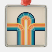 Farbige Triple-Retro-Arkaden Ornament Aus Metall (Vorne)