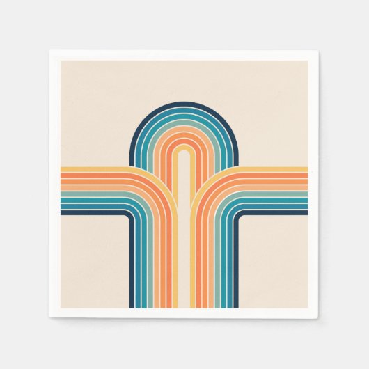 Farbige Triple-Retro-Arkaden Serviette (Vorderseite)