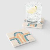 Farbige Triple-Retro-Arkaden Steinuntersetzer (Seitenansicht)