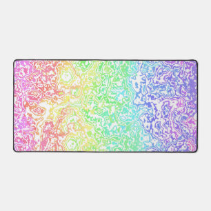 Farbige Trippy Boho Hippie Groovy Regenbogenmuster Schreibtischunterlage