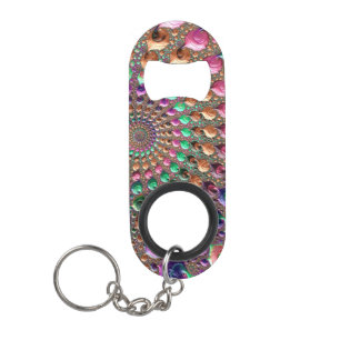 Farbige Trippy Groovy Lebendige Spirale Fraktal Ku Mini Flaschenöffner