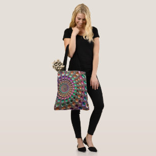 Farbige Trippy Groovy Lebendige Spirale Fraktal Ku Tasche