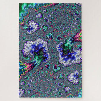 Farbige Trippy Groovy Spirale Abstracte Fraktal Ji Puzzle