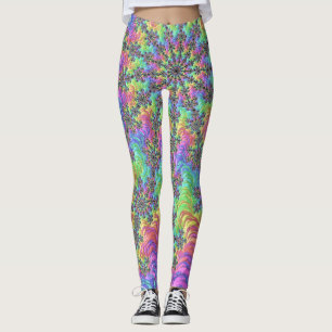 Farbige Trippy Lebendige Groovy Fraktale Explosion Leggings