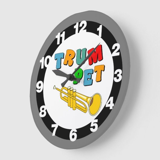 Farbige Trompete Große Wanduhr (Winkel)