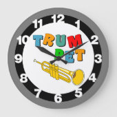 Farbige Trompete Große Wanduhr (Vorderseite)