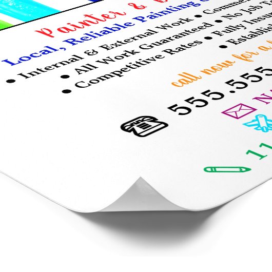 Farbige Tropfen, Maler und Dekorator Poster (Ecke)