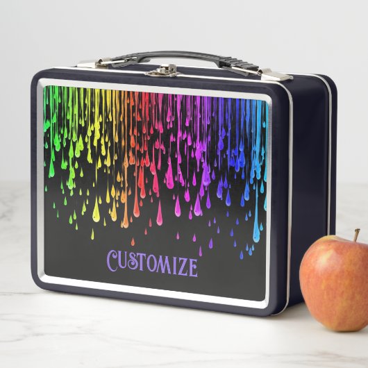 Farbige Tropfen Metall Brotdose (Beispiel)