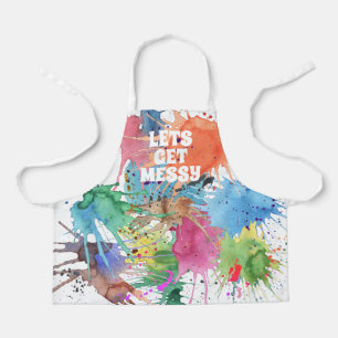 Farbige Tropfen mit kleinem Farbton, die die Schür Schürze