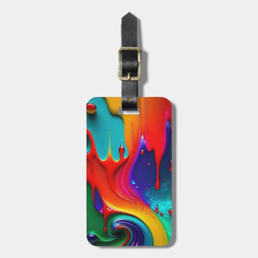 Farbige Tropffarbe Gepäckanhänger (Vorderseite vertikal)