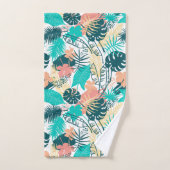Farbige tropische Blätter kollagen Monogramm Badhandtuch Set (Handtuch)