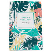 Farbige tropische Blätter Mittlere Geschenktüte (Vorderseite)