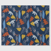 Farbige tropische Blätter und Blume Geschenkpapier (Flach)