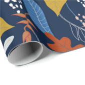 Farbige tropische Blätter und Blume Geschenkpapier (Rolleneckpunkt)