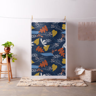 Farbige tropische Blätter und Blume Stoff