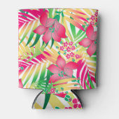 Farbige tropische Blume Dosenkühler (Vorderseite)