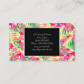 Farbige tropische Blume Visitenkarte (Rückseite)