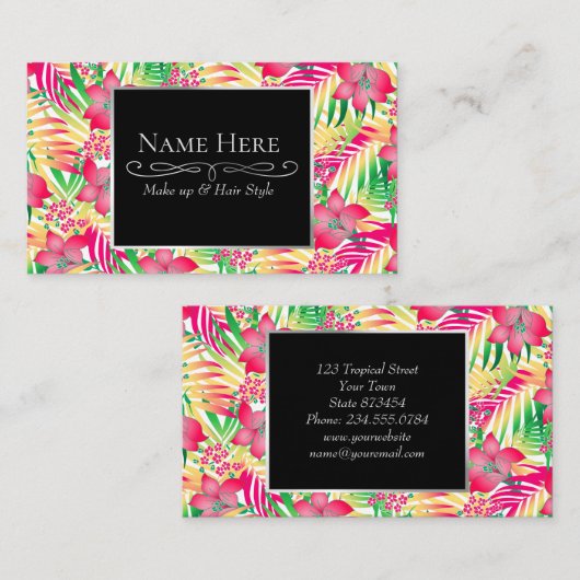 Farbige tropische Blume Visitenkarte (Vorne/Hinten)