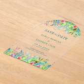 Farbige tropische Blumen-Rand Acryleinladungen (Ablage )