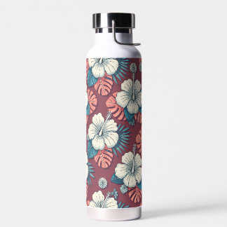 Farbige tropische Blumen Trinkflasche