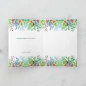 Farbige tropische Blumenborder Dankeskarte (Innenseite)