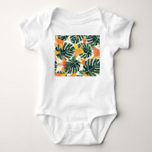 Farbige tropische exotische Textilien Baby Strampler