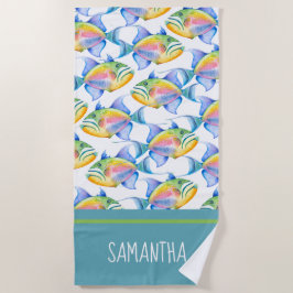 Farbige tropische Fische Lover Beach Handtuch