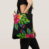 Farbige tropische Hibiskus-Blätter Tasche (Von Nahem)