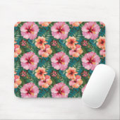 Farbige tropische Hibiskusblüte Mousepad (Mit Mouse)