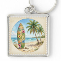 FARBIGE TROPISCHE SURFPLATTE AM STRAND