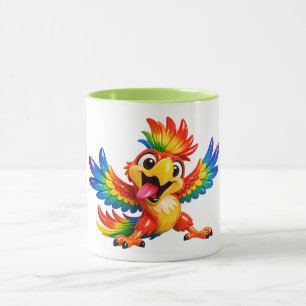 Farbige tropische Vogelillustration Tasse