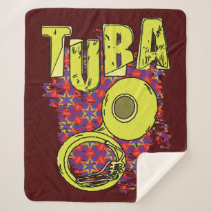 Farbige Tuba Text und Muster Sherpadecke