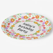 Farbige Tulip Birthday Party Paper Teller (Schrägansicht)