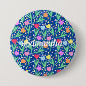 Farbige Tulip-Blume Button (Vorderseite)
