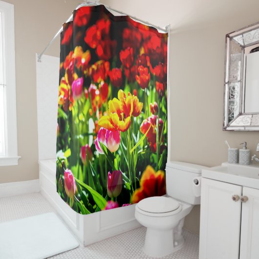 Farbige Tulip-Blume Duschvorhang (Beispiel)