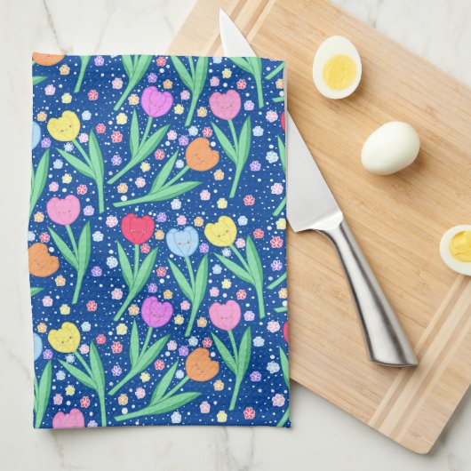 Farbige Tulip-Blume Geschirrtuch (Viertel Falte)