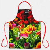 Farbige Tulip-Blume im Frühjahr Schürze (Vorderseite)