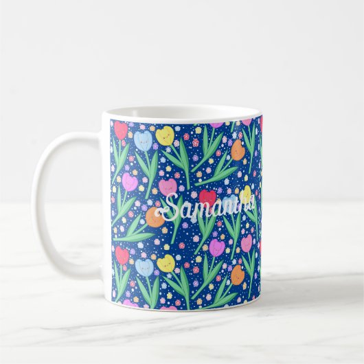 Farbige Tulip-Blume Kaffeetasse (Links)